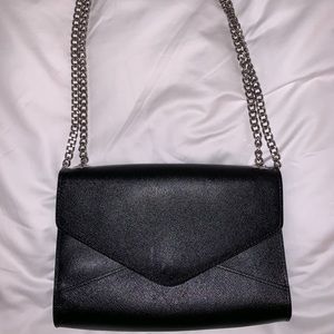 Barneys New York Black Leather Chain Bag